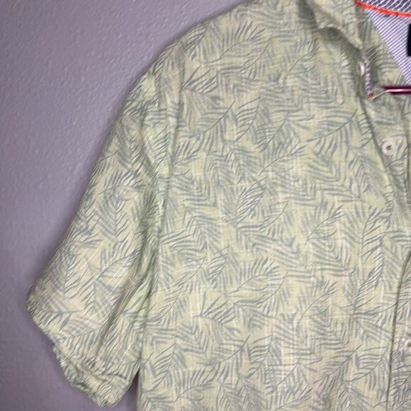 MB Michael Brandon Pale Green Hawaiian Collared Button Up Short Sleeve Shirt XL - Picture 6 of 8